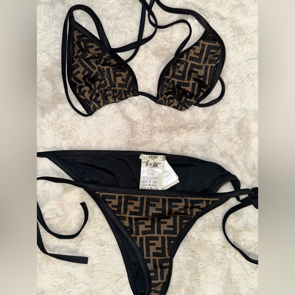 Authentic luxury fendi  logo bikini